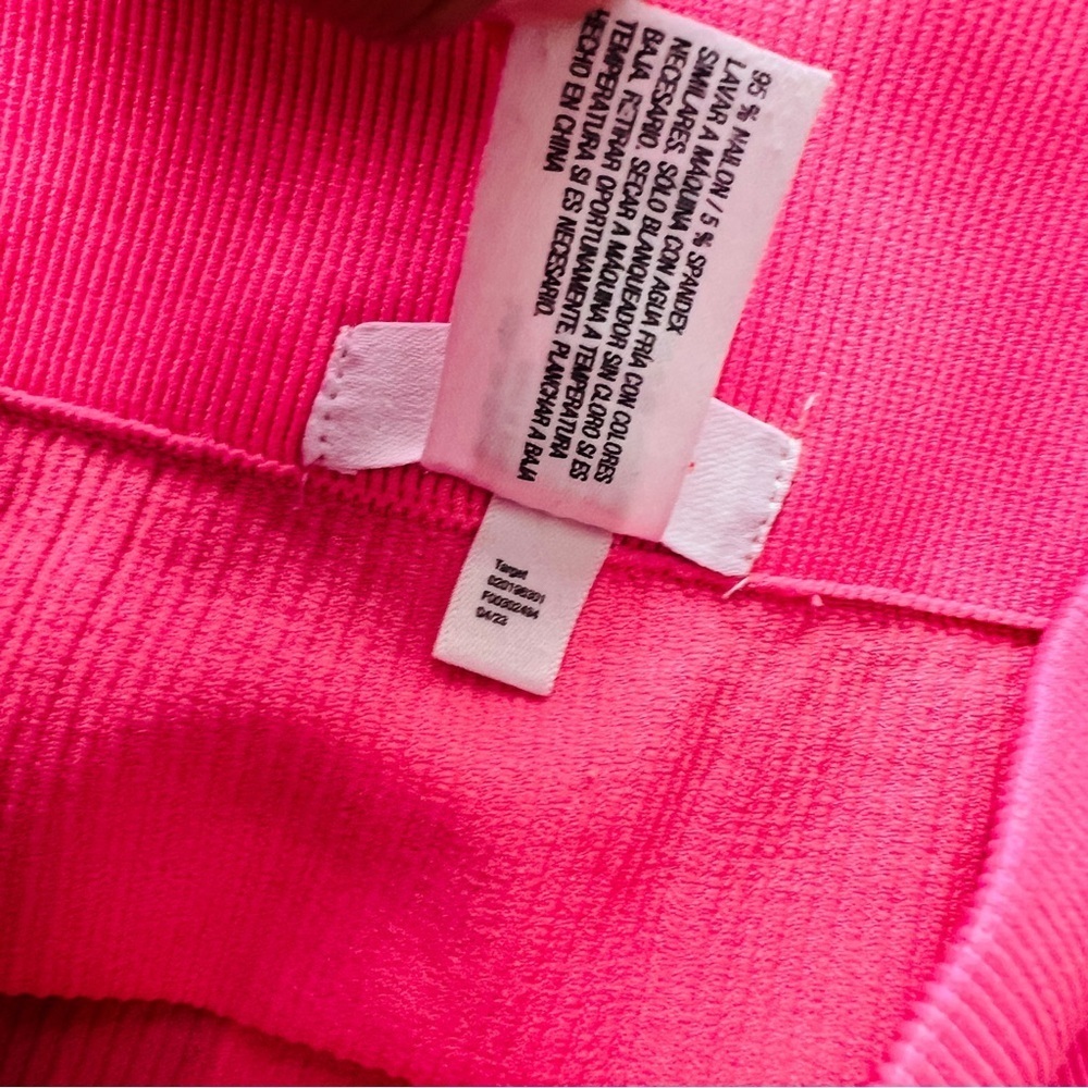 Colsie Women’s Size XL Bright Pink Ribbed Bike Shorts Yoga EUC Exercise Running - Picture 6 of 6